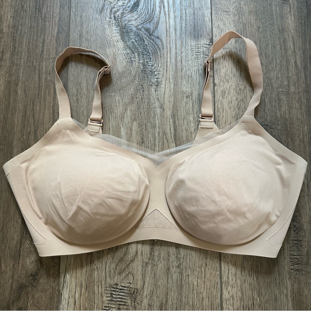 HoneyLove Crossover Wireless Bra, Nude, Plus Size, 1X, 40 C/D